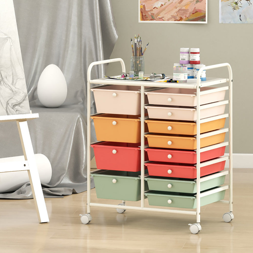 Multi-Use 12-Drawer Rolling Storage Cart Organizer with Wheels