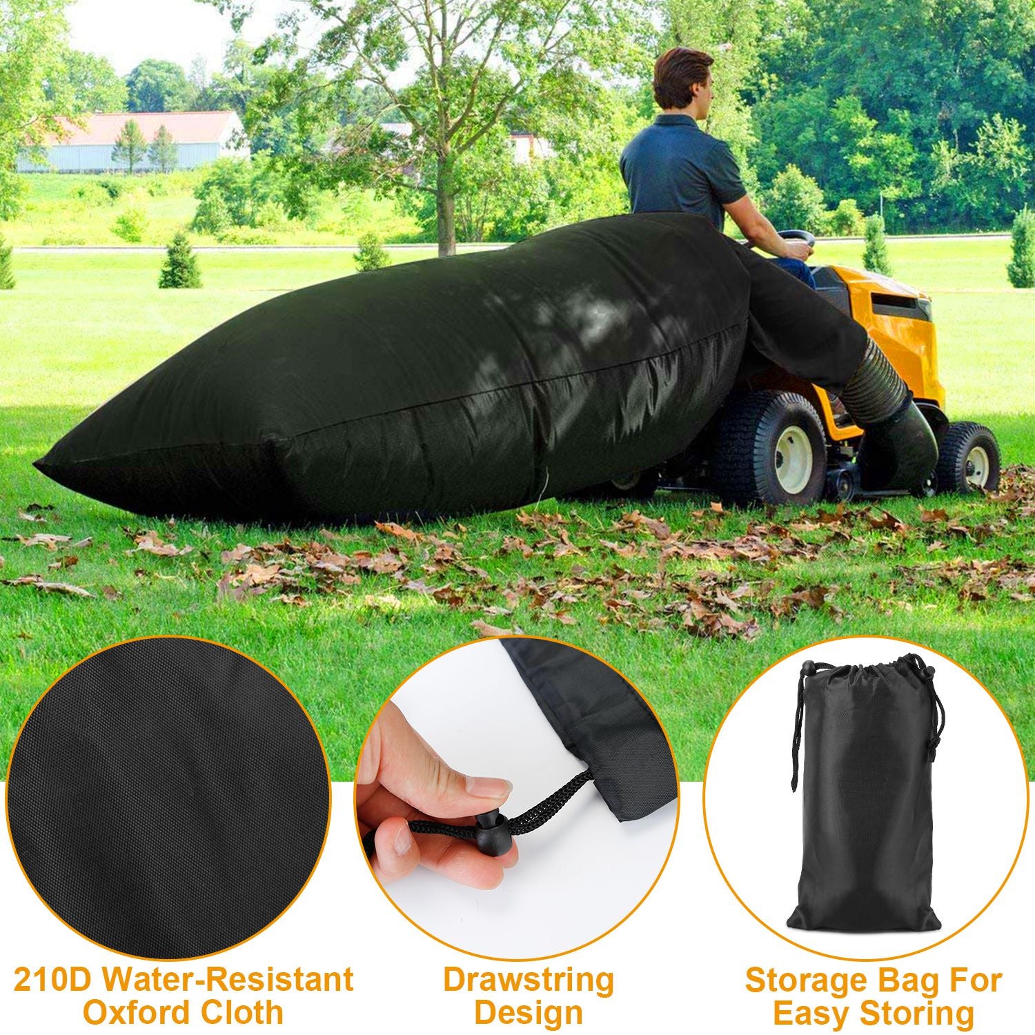 Lawn Tractor Leaf Bag 54 Cubic Ft Garden Waste Collector