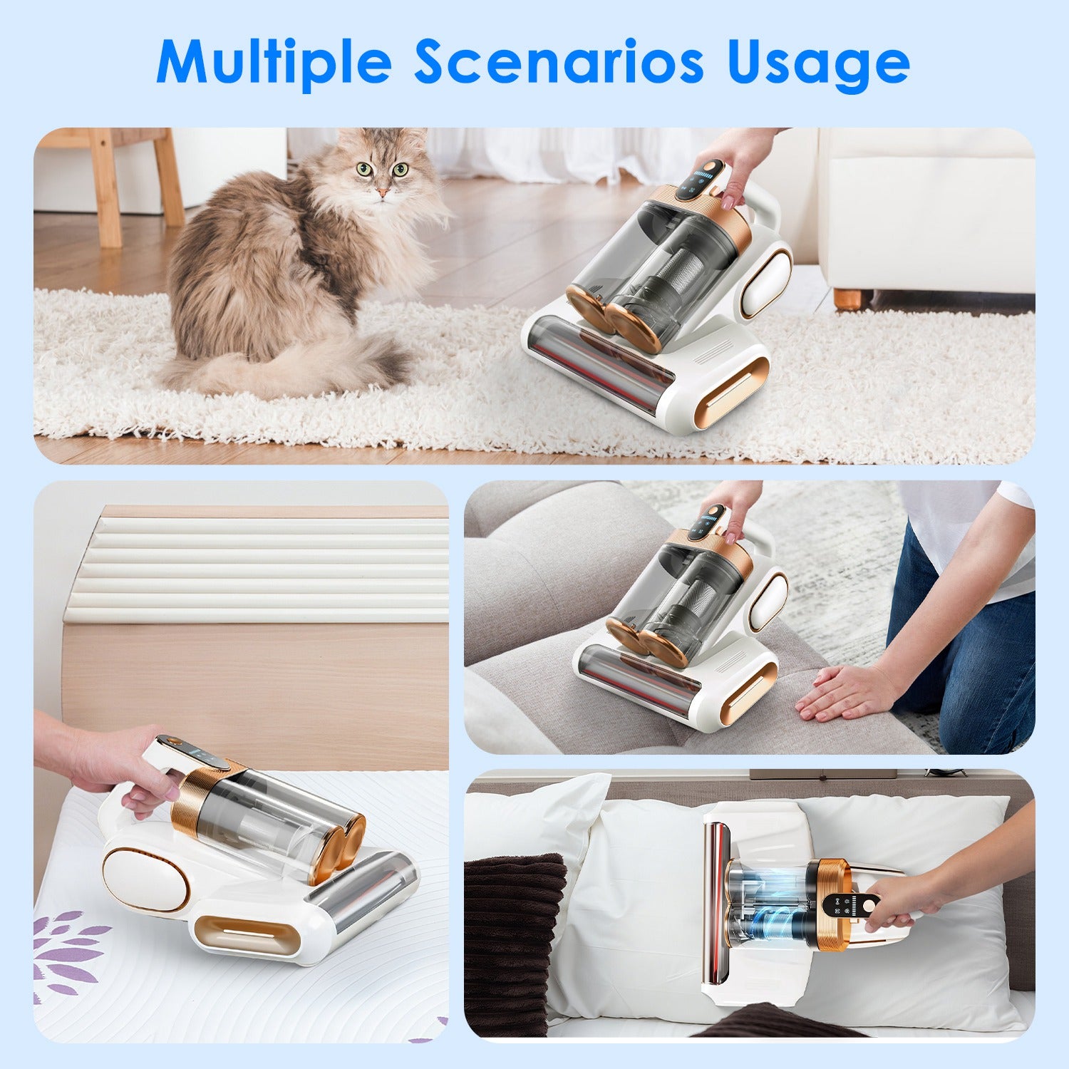 Powerful Mattress Vacuum Cleaner with UVC &amp; Ultrasonic Technology