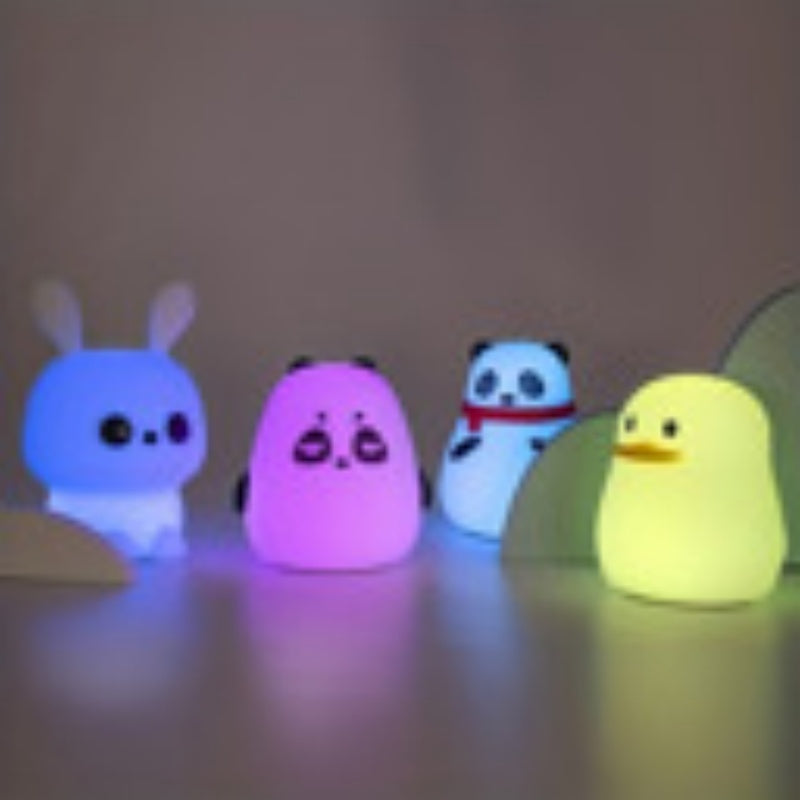 Cute Silicone Animal Night Light USB Rechargeable LED Lamp