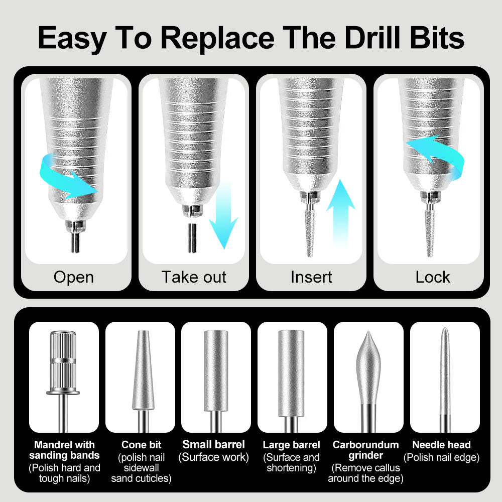 Professional 35000 RPM Rechargeable Nail Drill