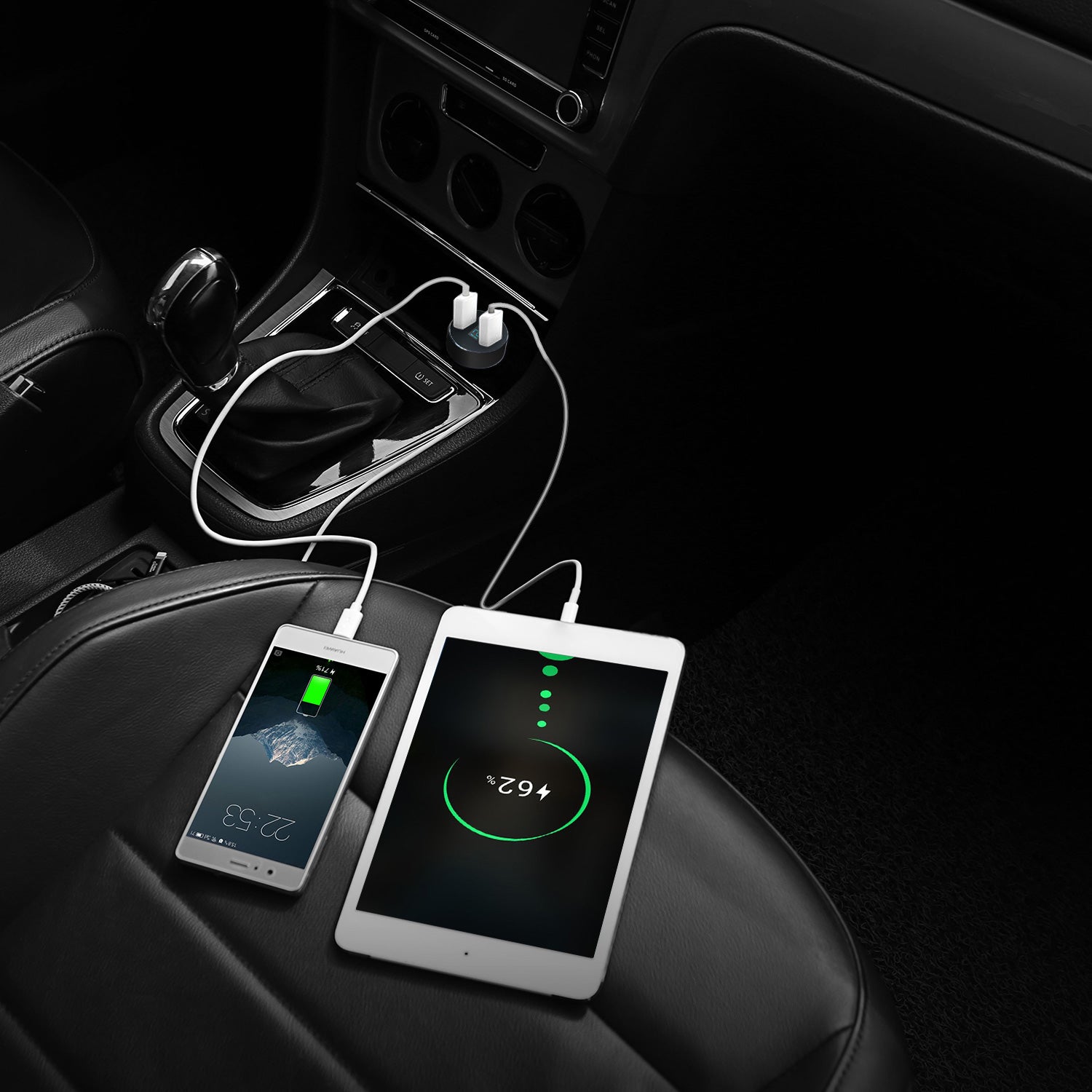Dual USB Car Charger Fast Charging 3.1A Aluminum Adapter