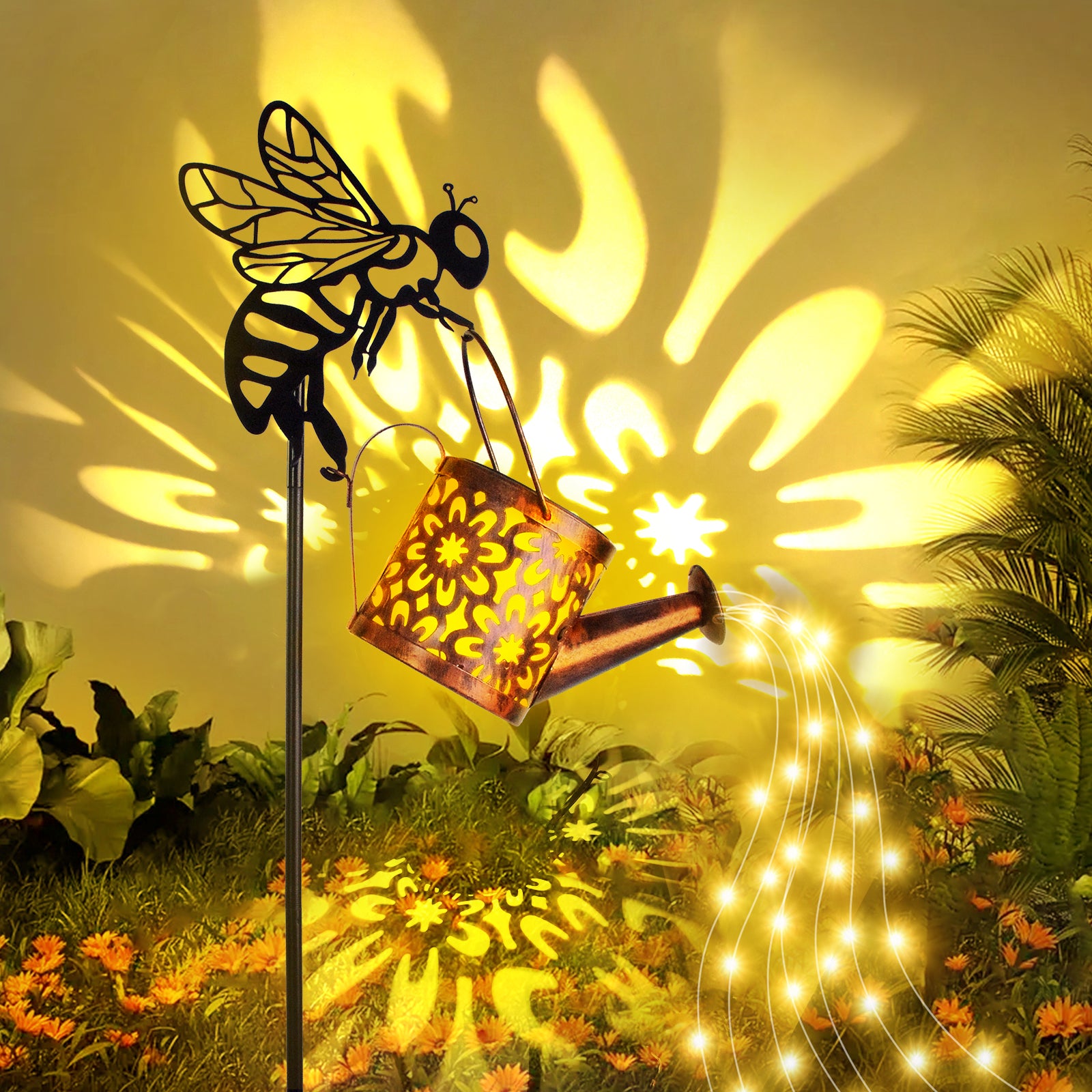 Magical Solar Watering Can Lights Garden Fairy LED Decor Lamp
