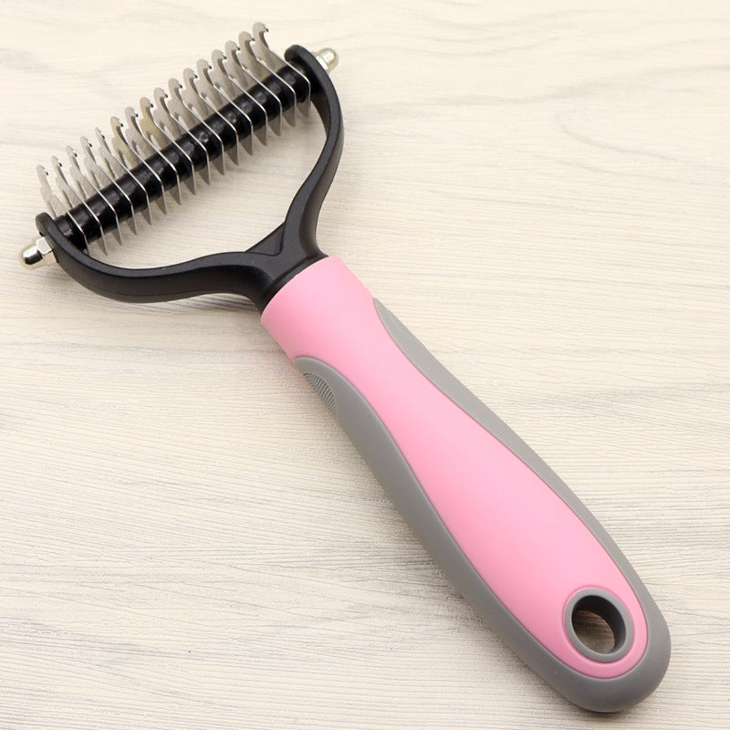 Premium Double Sided Pet Dematting Comb Long Hair Knot Remover
