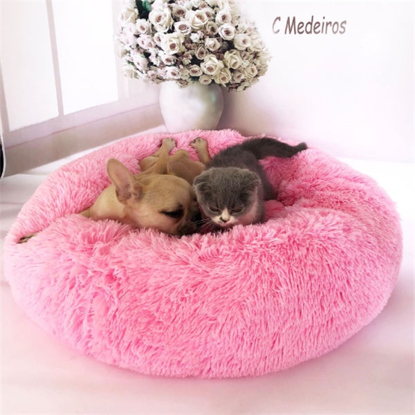 Luxury Round Plush Pet Bed Warm Cozy Nest Pad for Cats Dogs