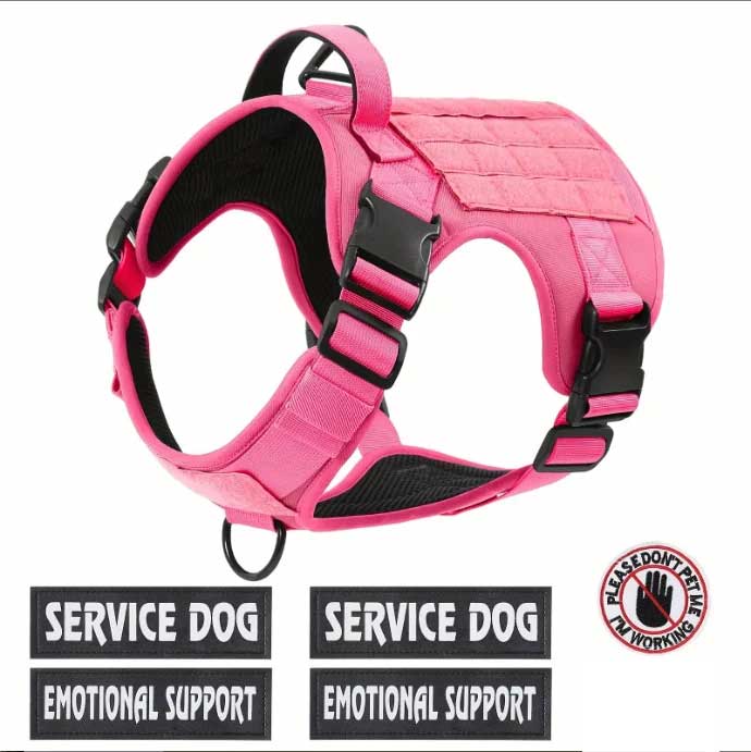 Tactical Service Dog Harness Vest with Reflective No-Pull Design