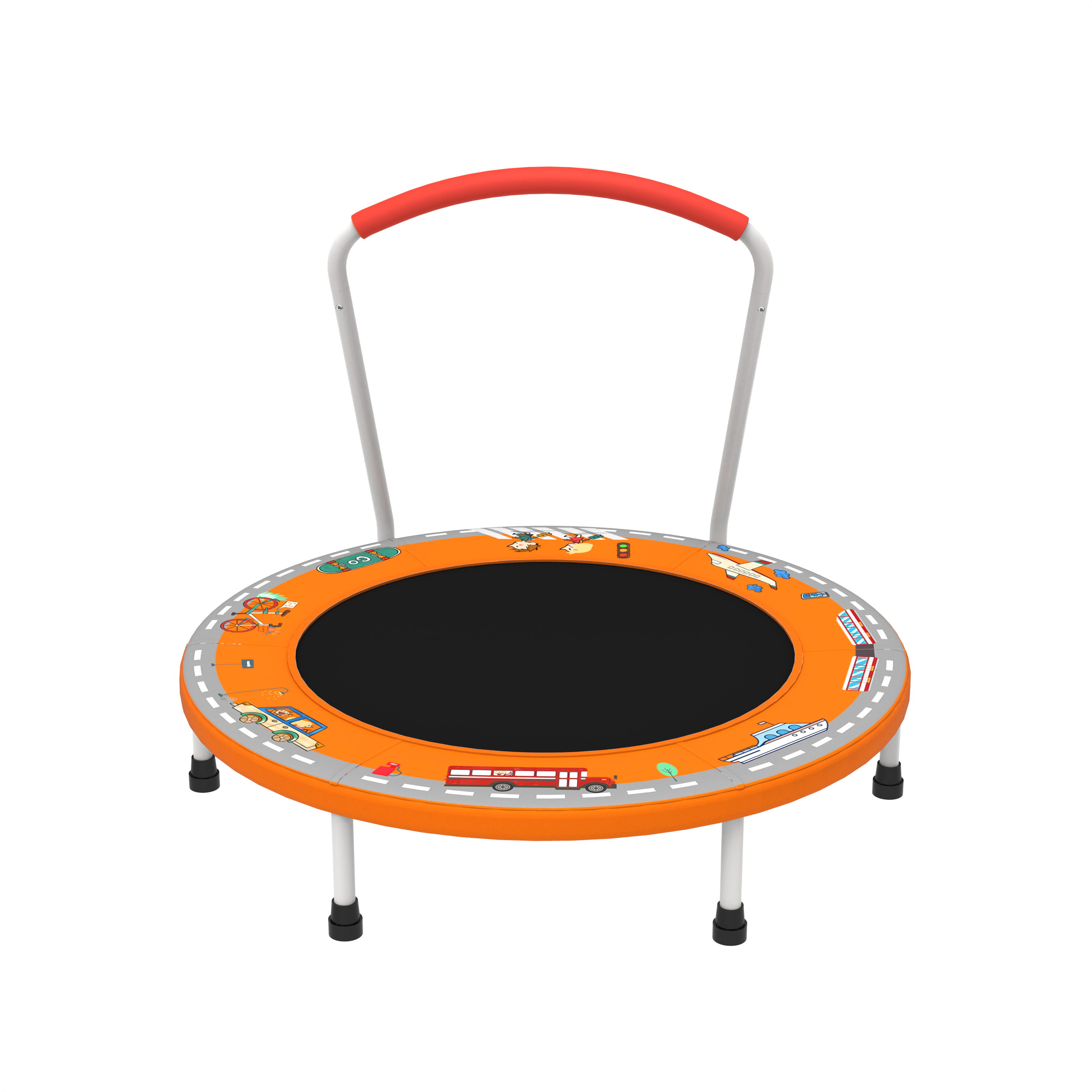 Safe Kids Mini Trampoline with Handle for Indoor Outdoor Fun