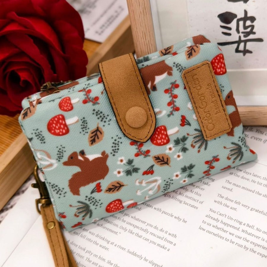 Tri Fold Multifunctional Wallet Printed Multi Card Slot Fashion Purse