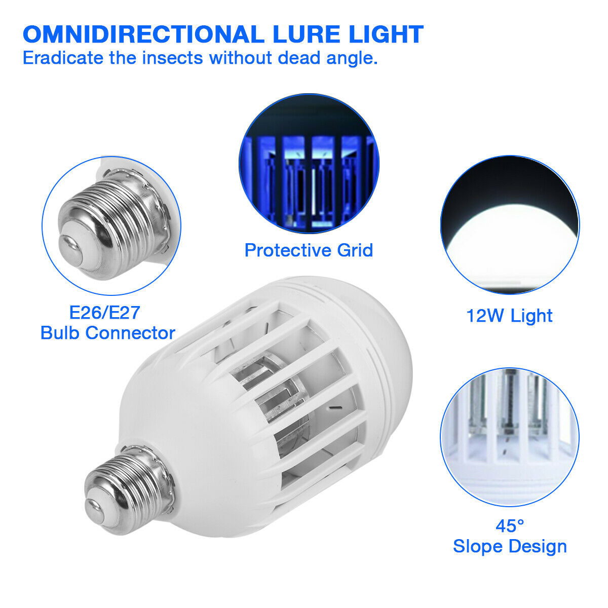Bug Zapper Light Bulb E27 – Mosquito Killer Lamp Indoor Outdoor