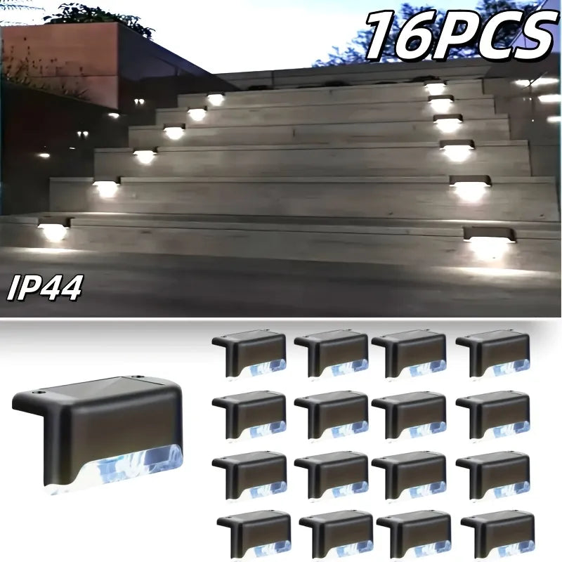 32 Pack Solar Deck Lights Waterproof LED Outdoor Step Lighting