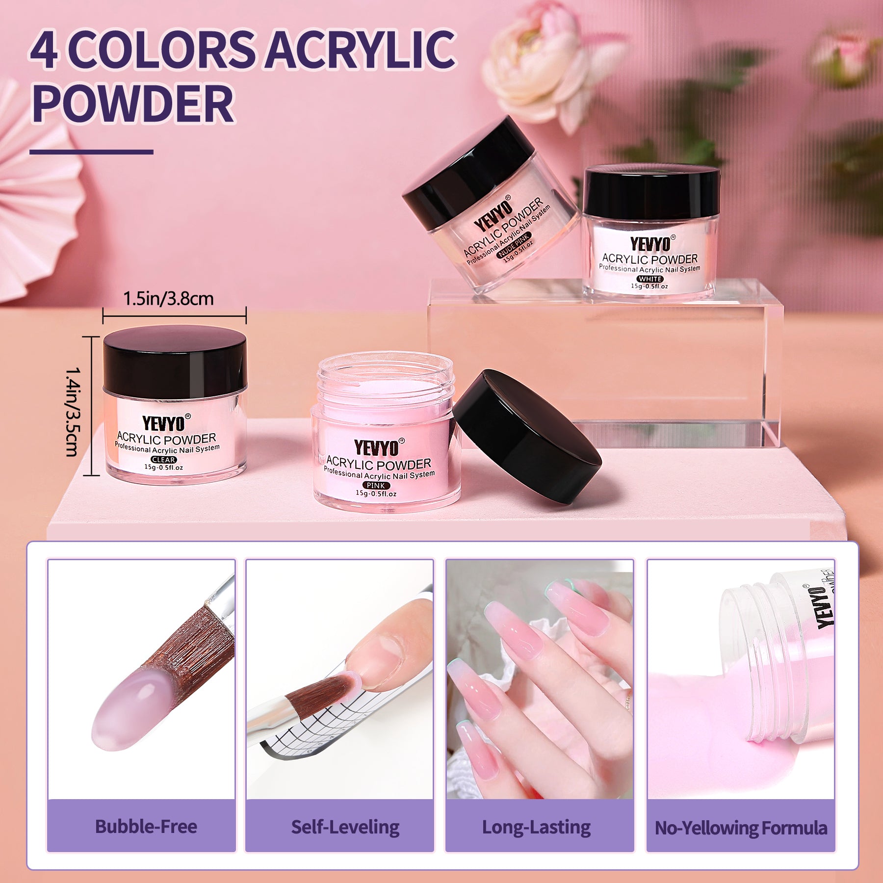 Professional Acrylic Nail Kit with Powder Liquid Set for Nail Extension