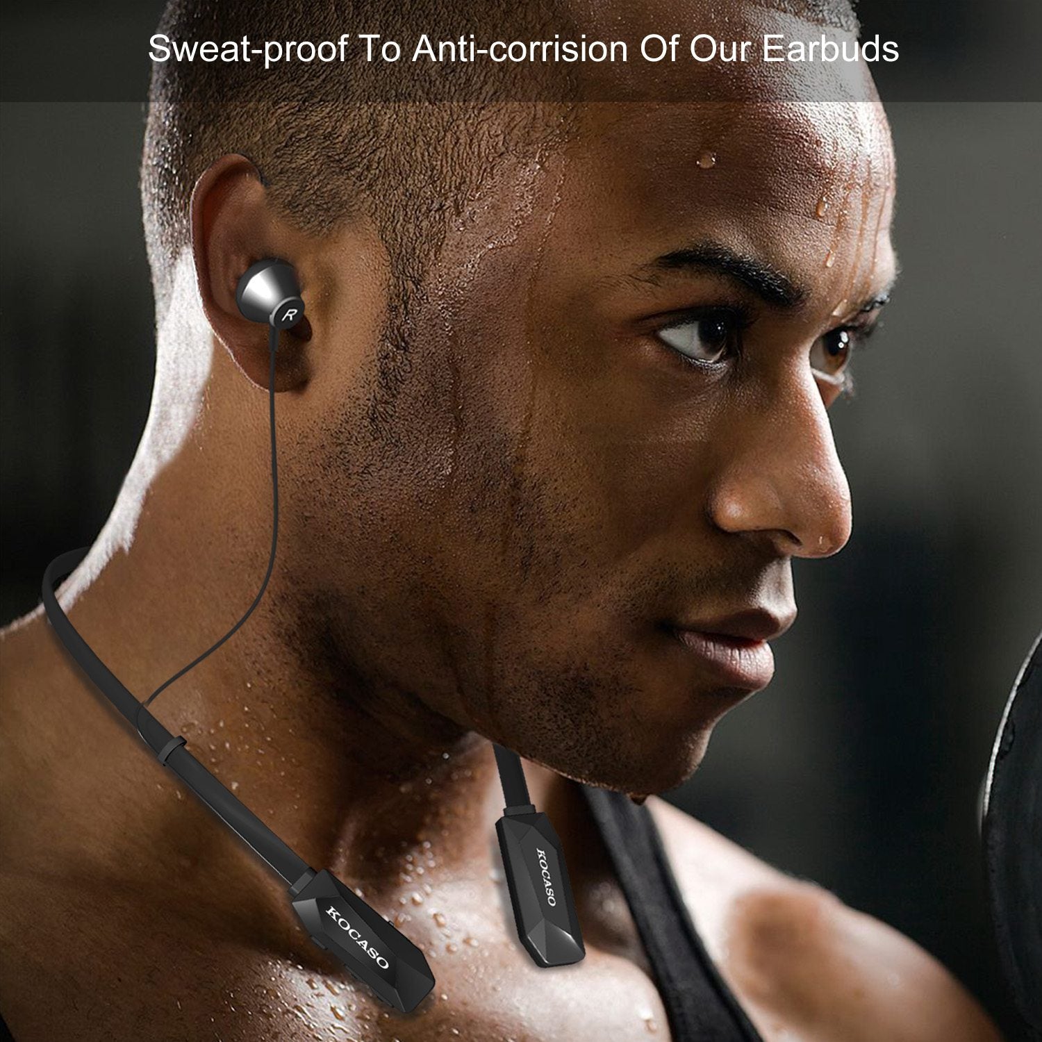 Wireless Neckband Headphones V4.2 Sweatproof Sports Earbuds