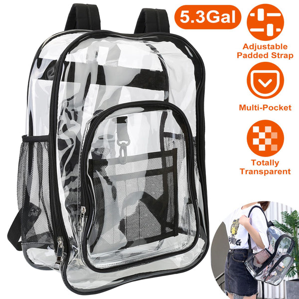 Large Transparent School Bag Clear Waterproof Backpack for Students
