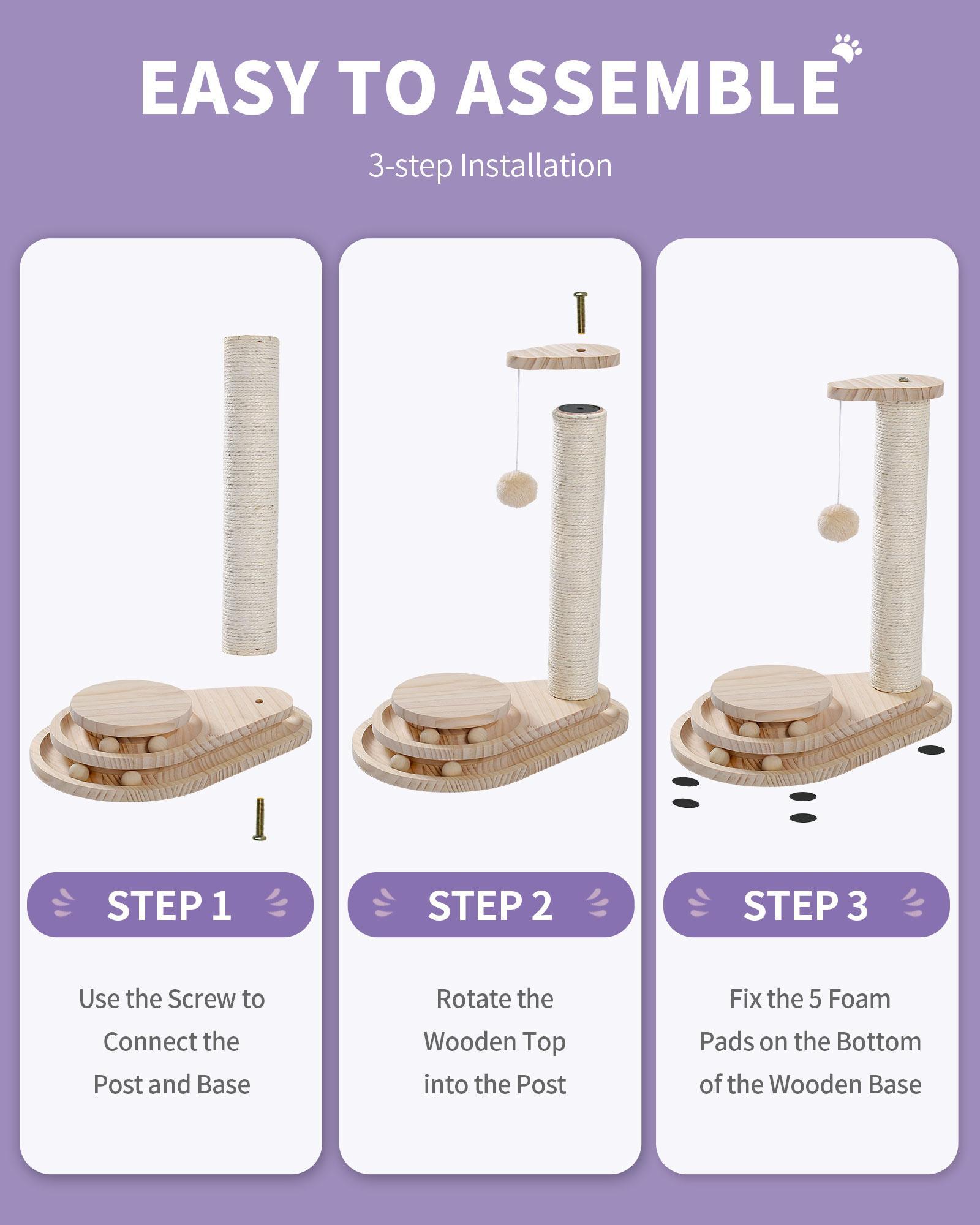 Premium Indoor Cat Scratching Board with Interactive Ball Track Toy