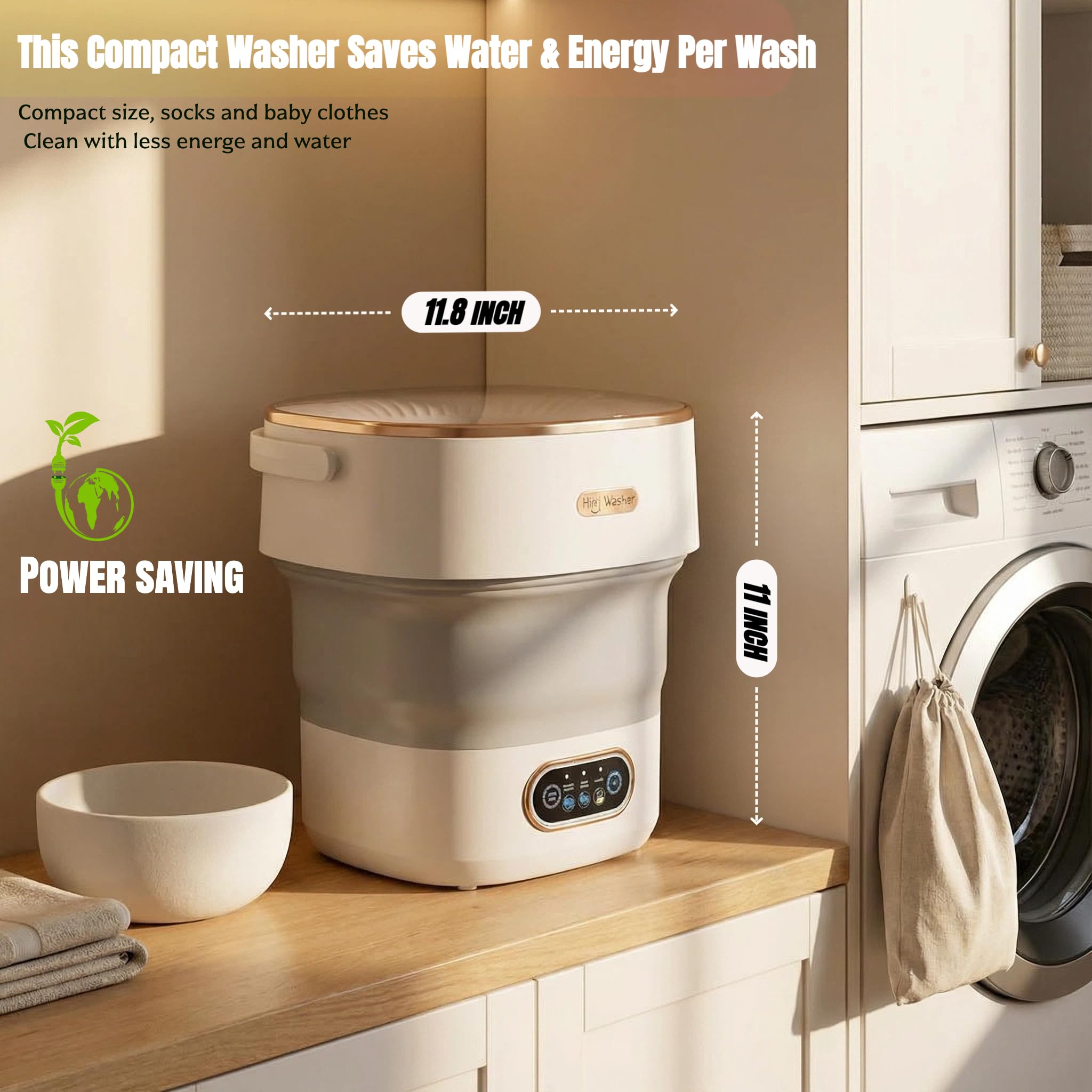 Mini Portable Laundry Washer Foldable Compact Washing Machine