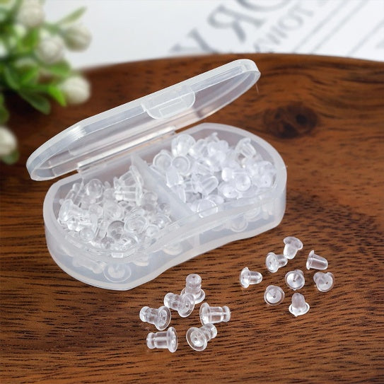 Essential Silicone Earring Backs Transparent Soft Secure Fit