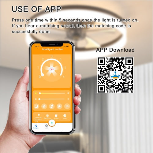 Slim Ceiling Fan with Light Dimmable LED Remote 6 Speed