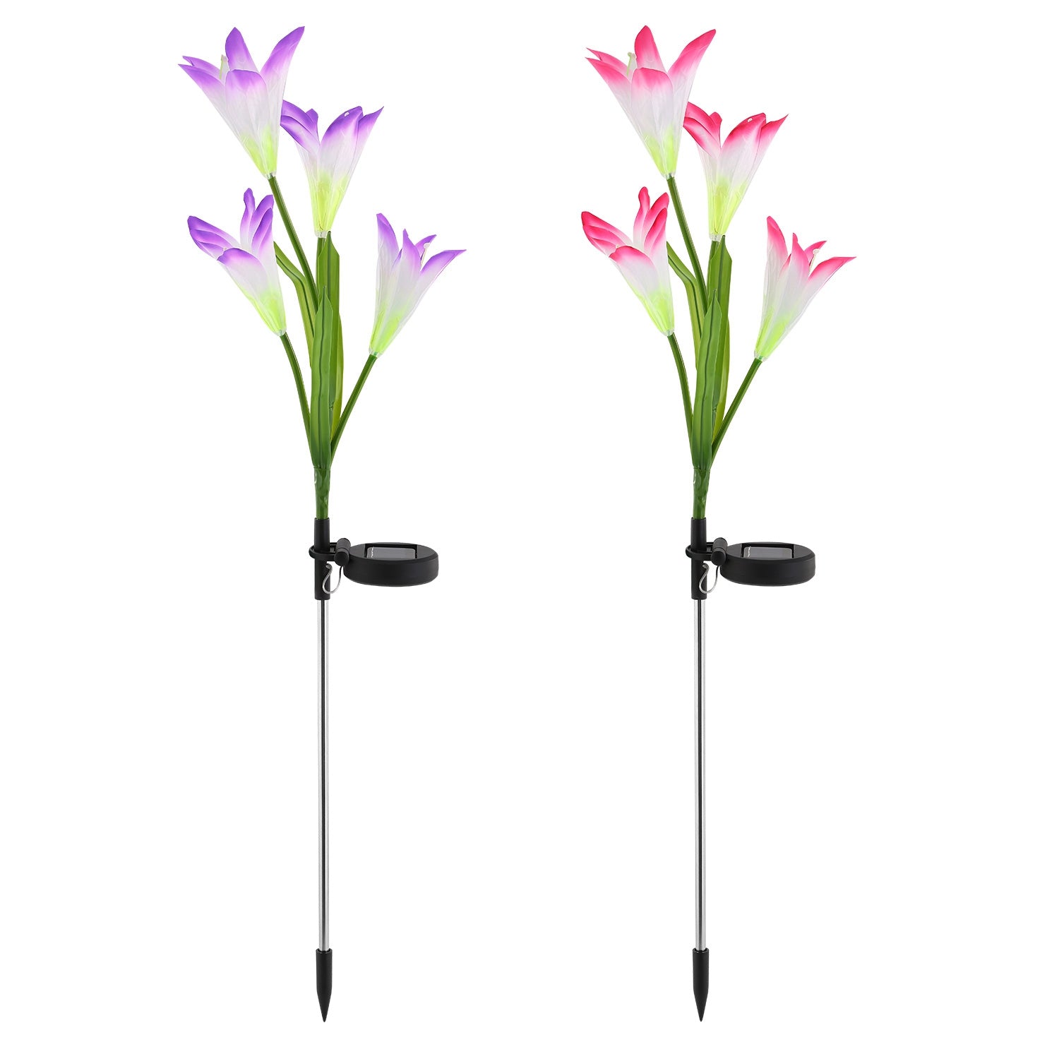 Solar Lily Flower Lights Color Changing Waterproof Garden Decor