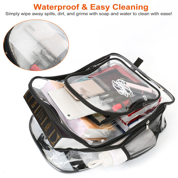 Large Transparent School Bag Clear Waterproof Backpack for Students