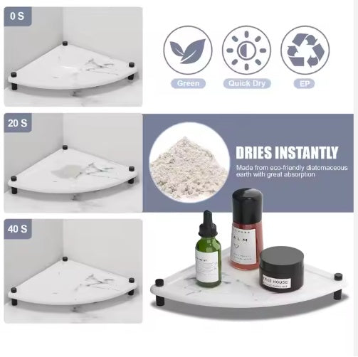 Premium Diatomite Sink Tray – Fast Dry Stone Organizer Rack