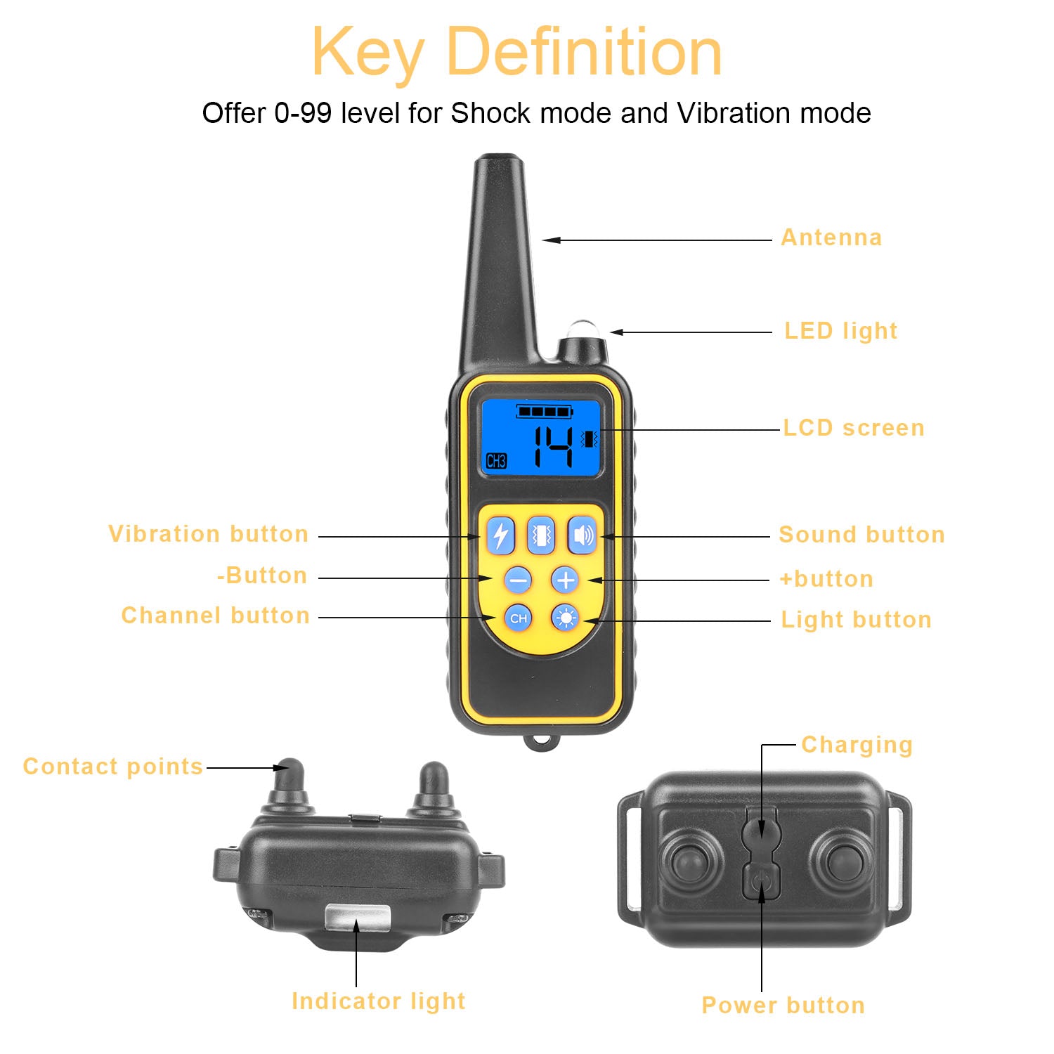 Remote Dog Training Collar with Waterproof Design and 4 Training Modes