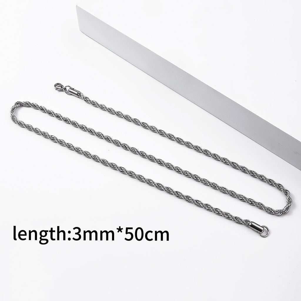 Premium Twist Chain Necklace Stainless Steel Durable Jewelry