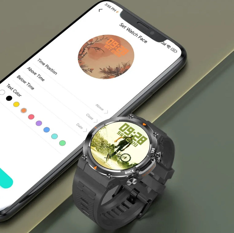 MAX18 Bluetooth Smartwatch for Men AMOLED 1.43 Inch Fitness Sports Watch