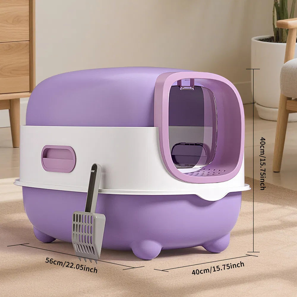 High-Capacity Enclosed Cat Litter Box – Odor Control Scratch-Resistant Cat Toilet