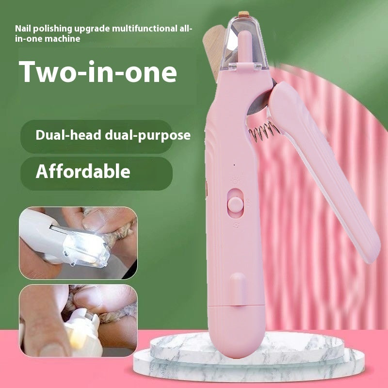 Premium 2in1 Pet Nail Clipper LED Light Safe Grooming Trimmer
