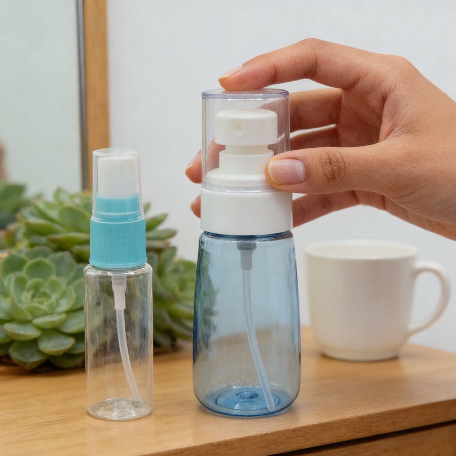 2 Pack Blue Spray Bottles Refillable Multipurpose Sprayer