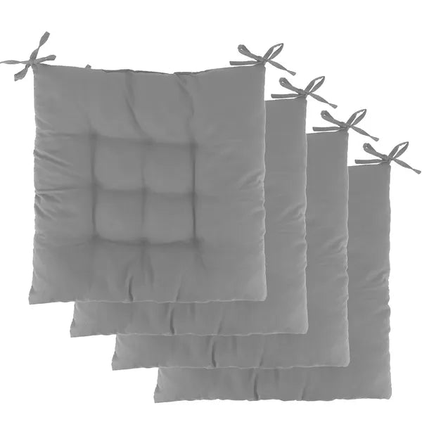 4Pcs Soft Chair Cushion Pads with Ties Comfortable Square Seat Cushions