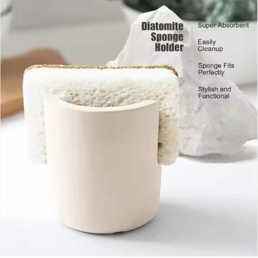 Diatom Mud Sponge Holder Sink Caddy for Kitchen & Bathroom