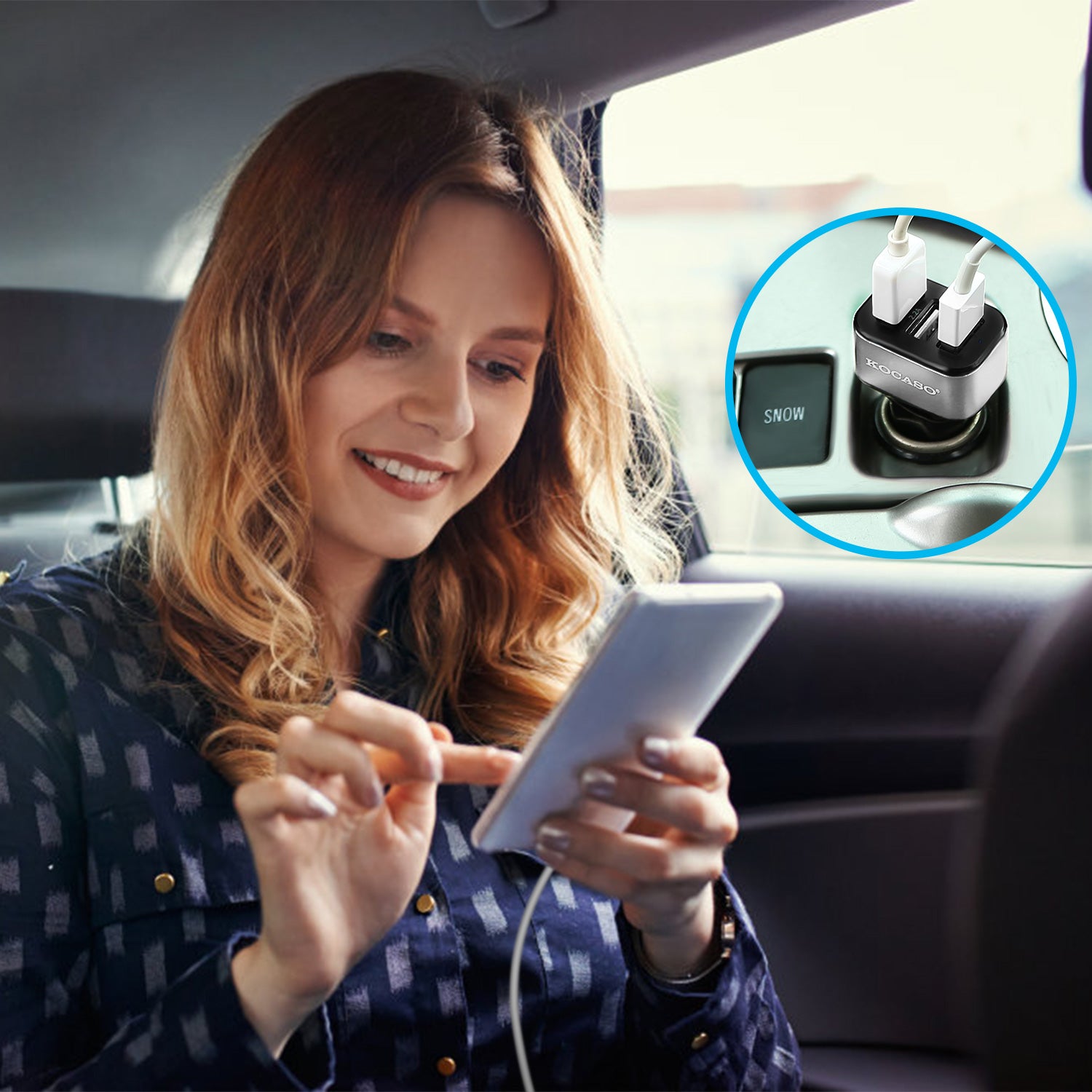 3 Port USB Car Charger 30W Fast Charging Adapter for Phones