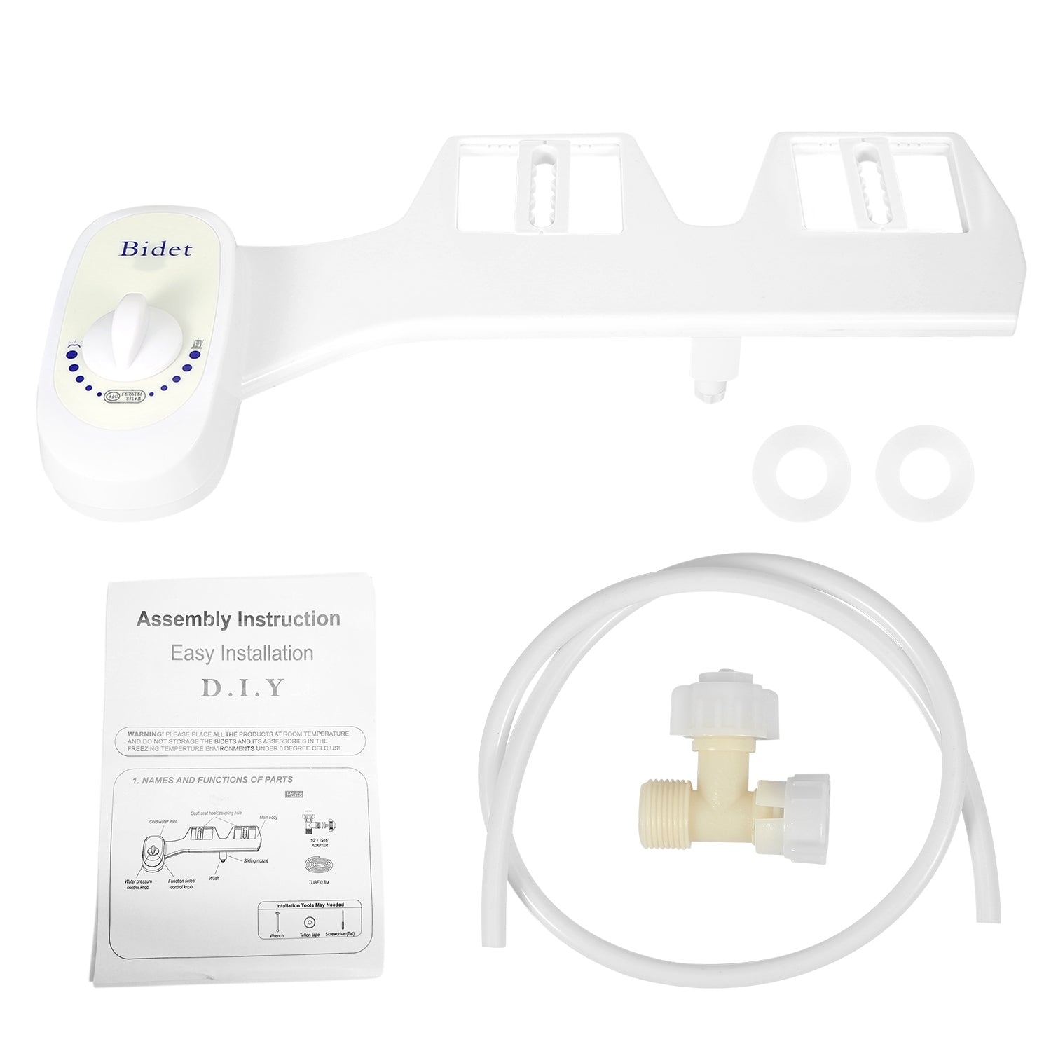 Non Electric Bidet Toilet Seat Attachment Adjustable Spray