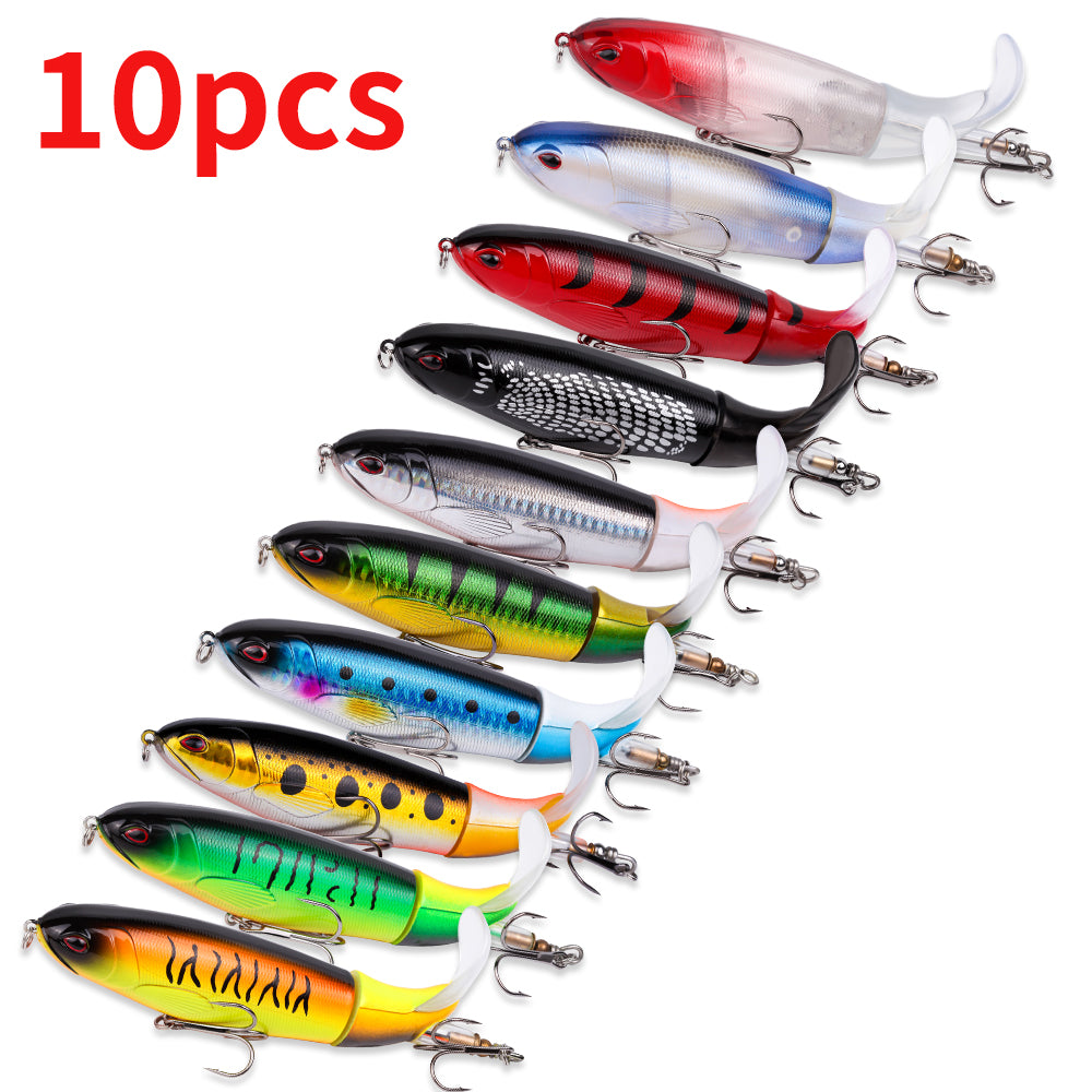 10pcs Fishing Lure Kit with Propeller Tail for Bass Trout