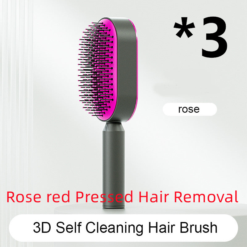 Self Cleaning Hair Brush with Scalp Massage & Detangling