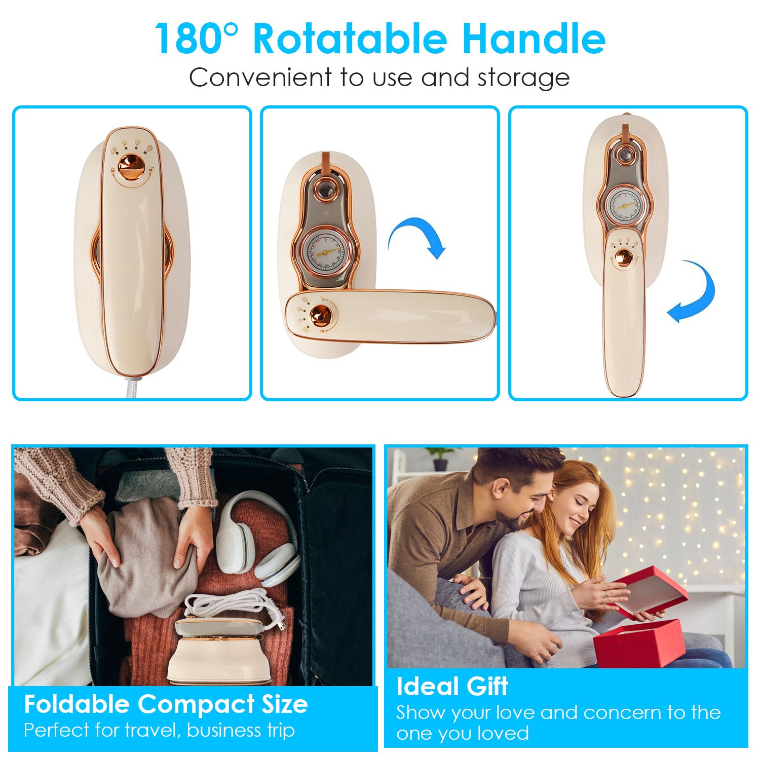 1200W Foldable Handheld Clothes Iron Steamer with Display