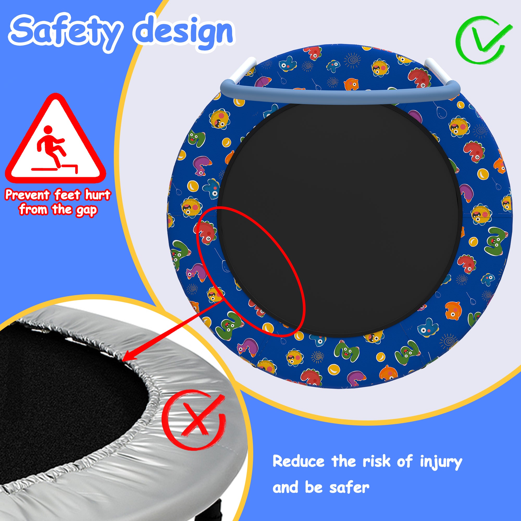 36-Inch Mini Trampoline for Kids with Handle