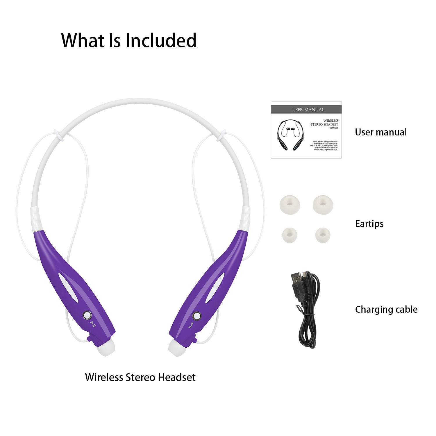 Wireless Neckband Headphones Sport Magnetic Earbuds