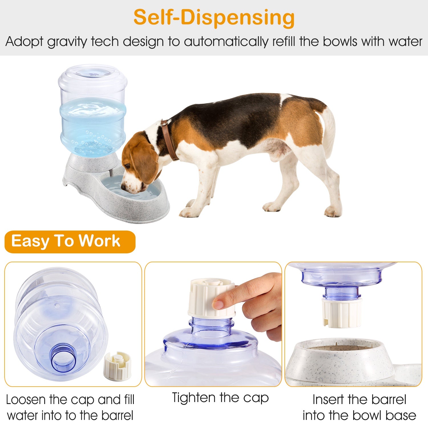 Automatic Gravity Pet Water Dispenser for Cats and Dogs