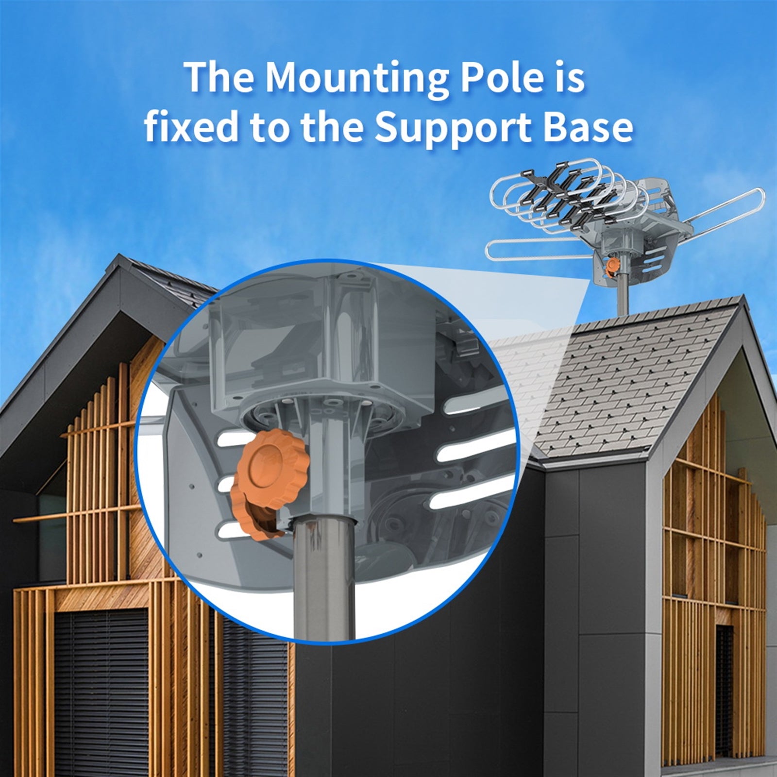 Outdoor TV Antenna 360 Degree Rotation High Gain Signal