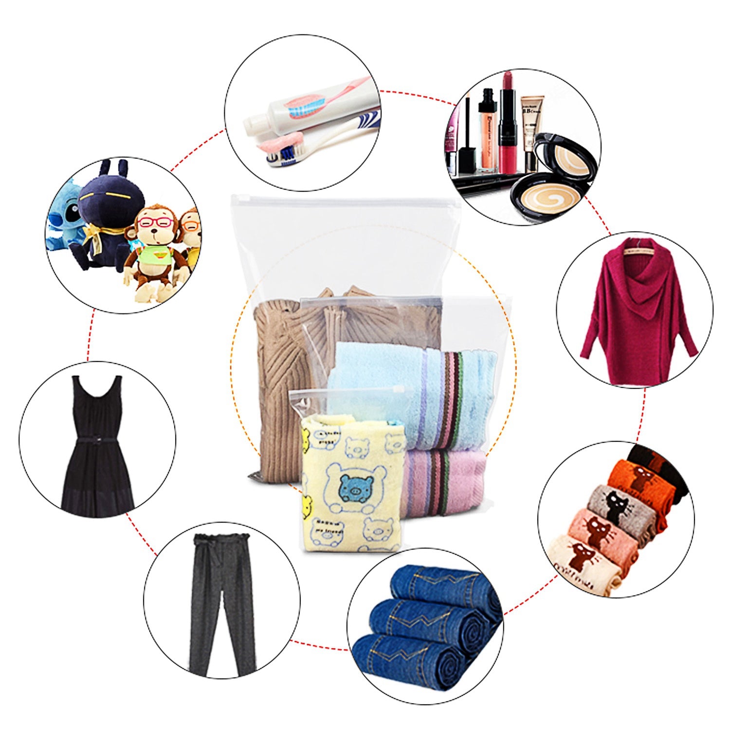 9Pcs Travel Packing Cubes Set Clothes Storage Organizer Bags