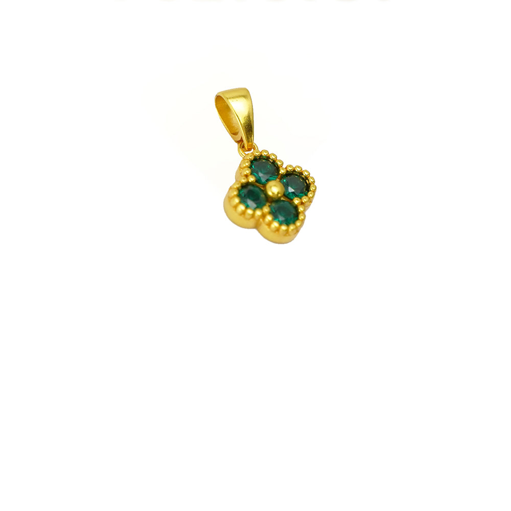 Lucky Four Leaf Clover Necklace 24K Gold Elegant Pendant
