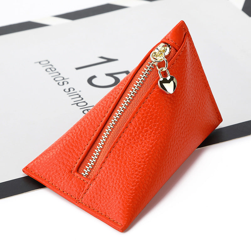 Womens First Layer Cowhide Mini Coin Purse Exquisite Small Creative Wallet