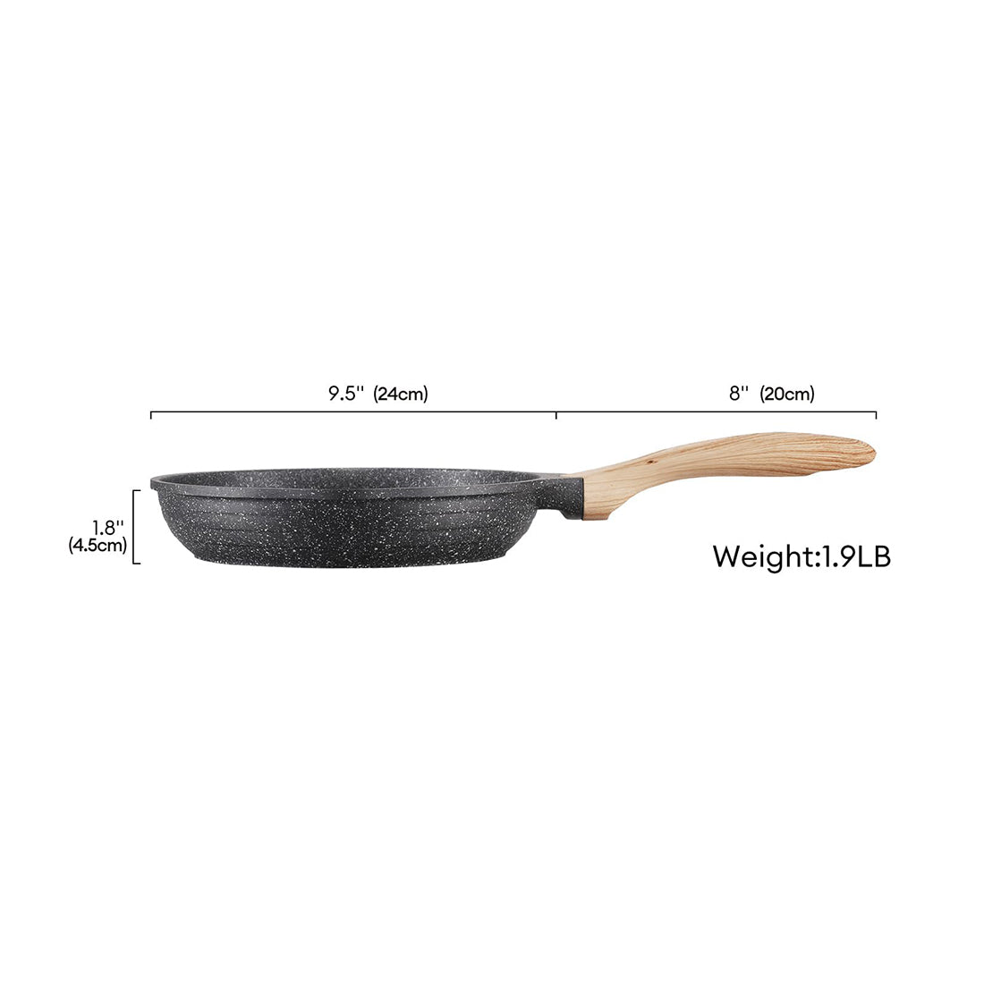 8 Inch Nonstick Frying Pan Stone Coating Induction Skillet