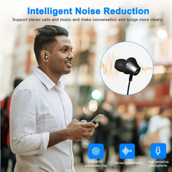 Wireless Neckband Sweatproof Sports Earphones Stereo Sound