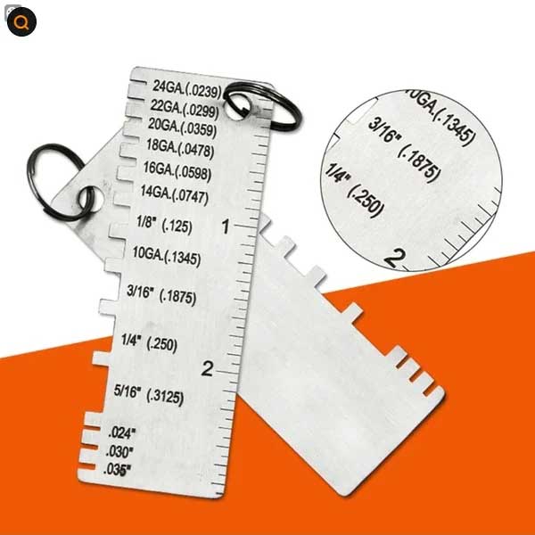 2PCS Stainless Steel Thickness Gauge Wire & Sheet Metal Measuring Tool