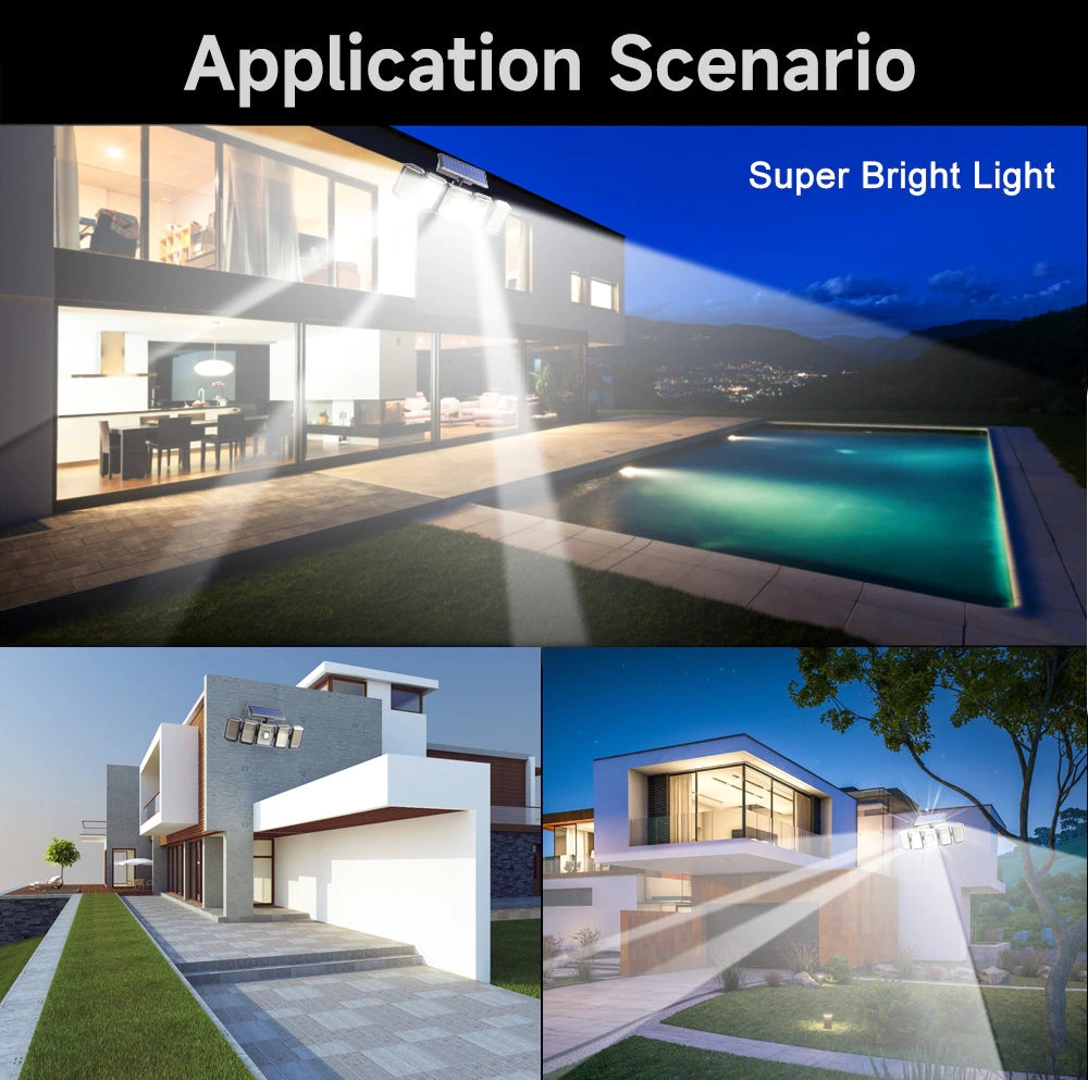 Ultra Bright Solar Street Light 5 Head Adjustable Waterproof LED