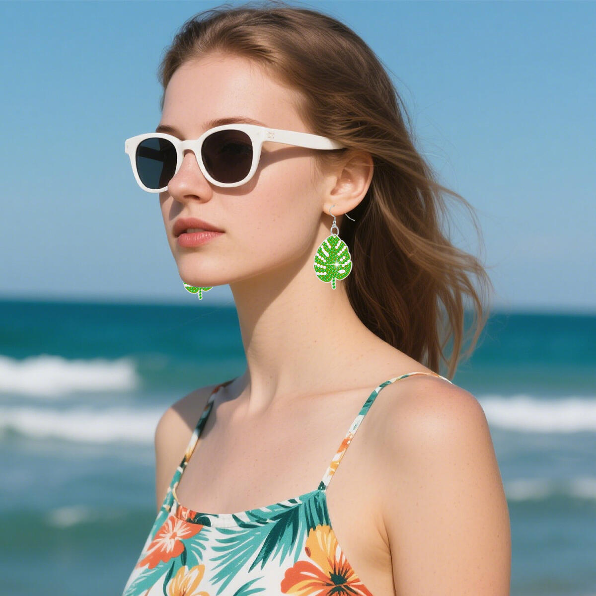 Premium Hawaii Theme Rhinestone Earrings Kit – DIY Colorful Set