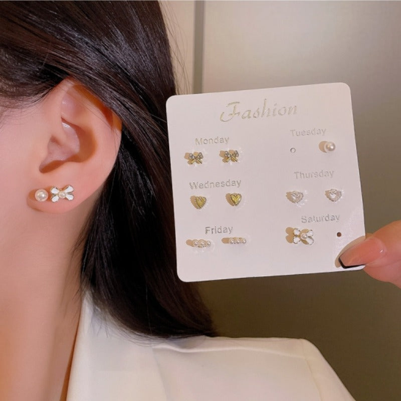 Luxury 6-Piece Stud Earrings Set Minimalist Elegant Jewelry